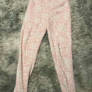 Holiday Time Pink and White Leggings Soft Stretchy Fabric